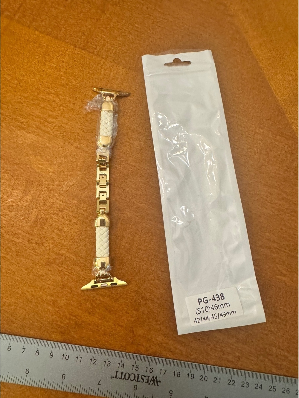 Gold and White Braided Watch Strap Band for Apple Watch 528